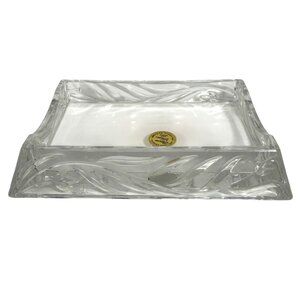 Princess House 24% Lead Crystal Memo Pad Holder Retired + Original Paper